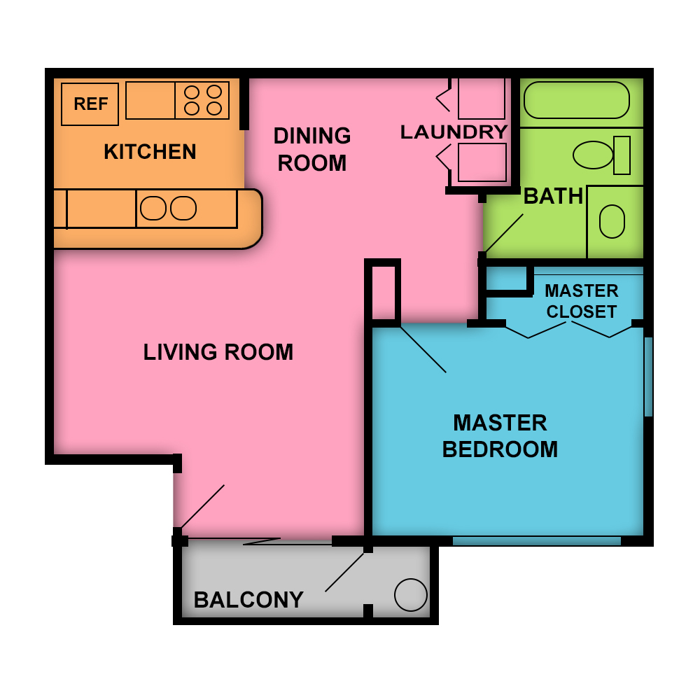 This image is the visual schematic floorplan representation of ASHBY at Devonshire Apartments.