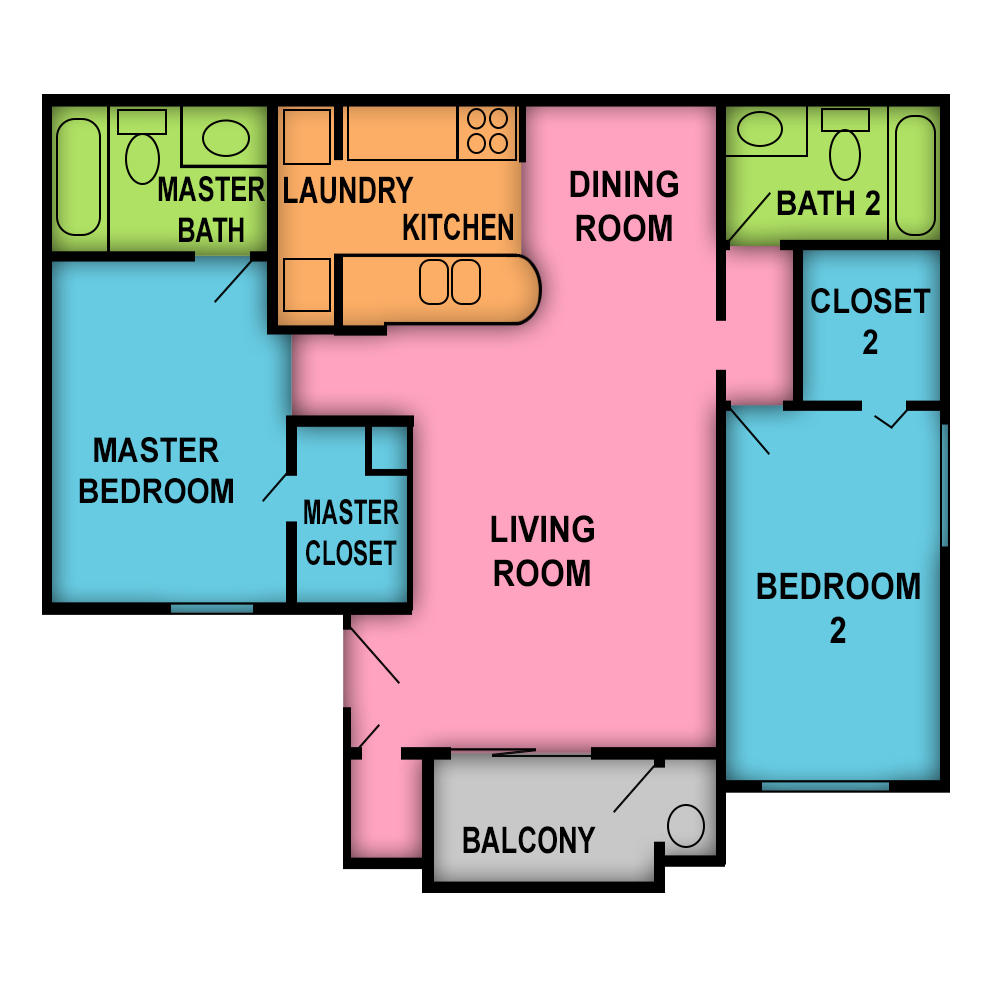 This image is the visual schematic floorplan representation of BARON at Devonshire Apartments.