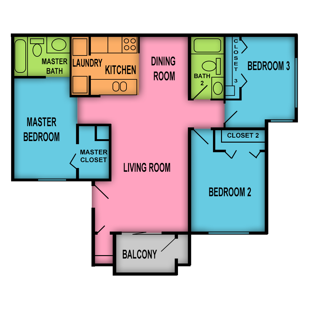 This image is the visual schematic floorplan representation of DOVER at Devonshire Apartments.